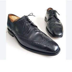 Allen Edmonds Black Leather Brogue Derby Oxfords